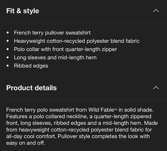 Women's Polo Collar Pullover Sweatshirt  Wild Fable Blue Size Large Top Only - Picture 6 of 8